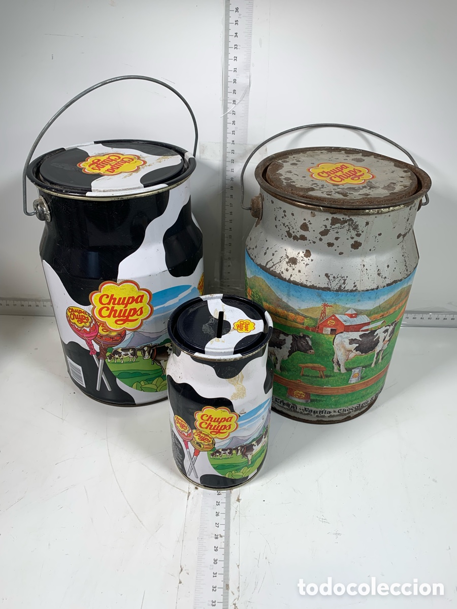 Cajas y cajitas met&aacute;licas: 01_Lote botes lecheras Chupa Chups - Foto 1