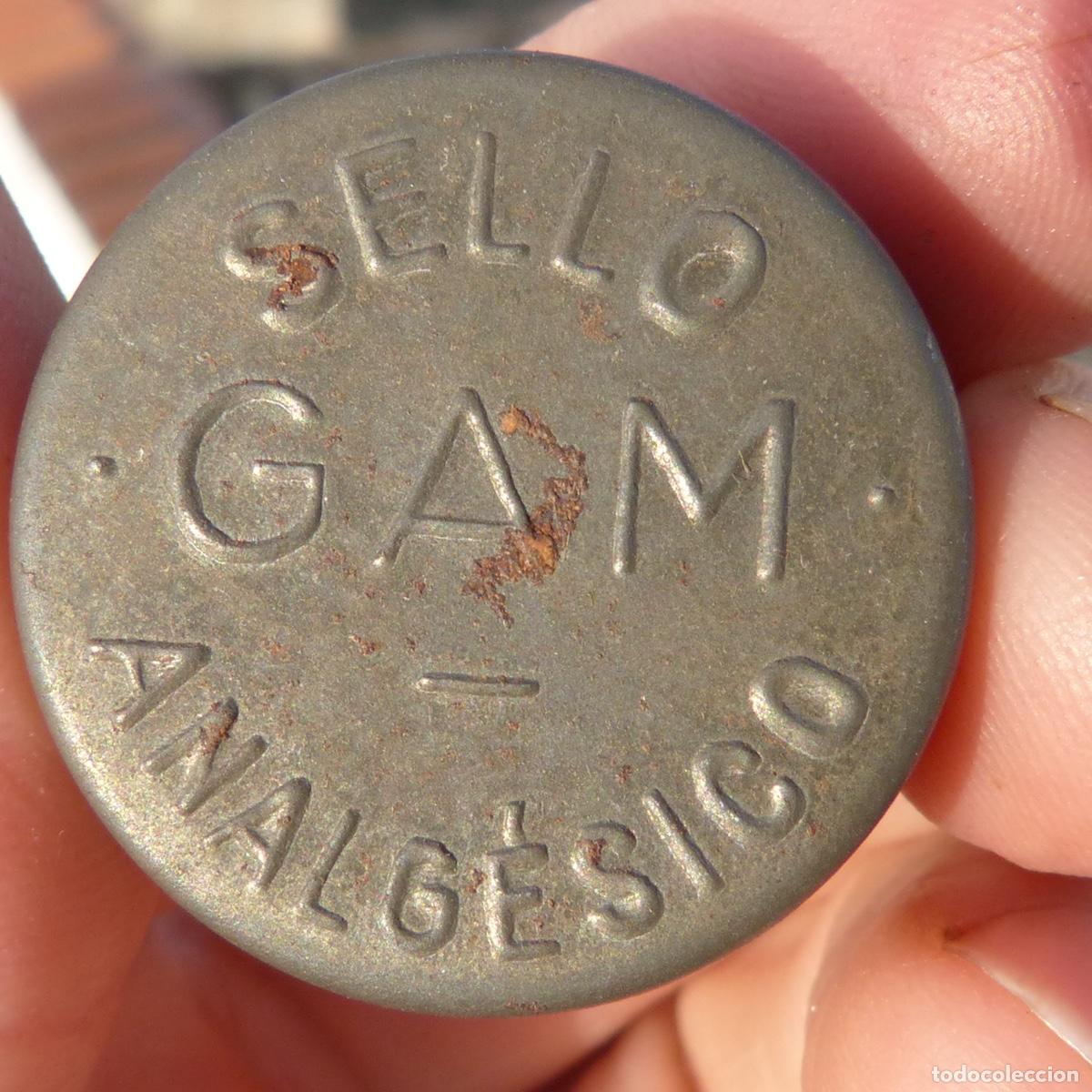 Cajas y cajitas met&aacute;licas: Peque&ntilde;a cajita de metal, medicamento, sello gam analgesico
