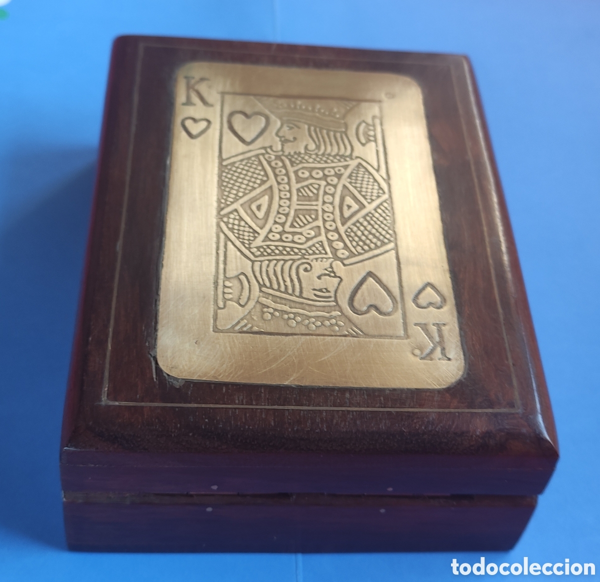 Cajas y cajitas met&aacute;licas: Caja para baraja, en madera y laton - Foto 10