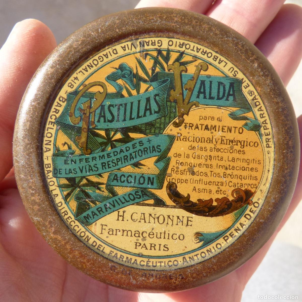 Caixas e caixinhas met&aacute;licas: Caja de hojalata, medicamento farmacia, pastillas Valda