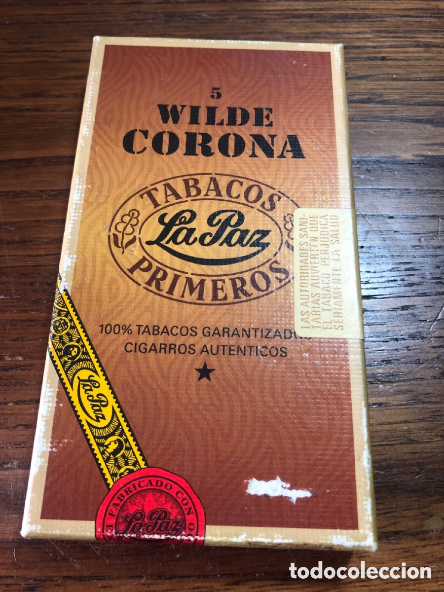 Cajas y cajitas met&aacute;licas: CAJA DE CART&Oacute;N CIGARROS WILDE CORONA LA PAZ TABACOS PRIMEROS