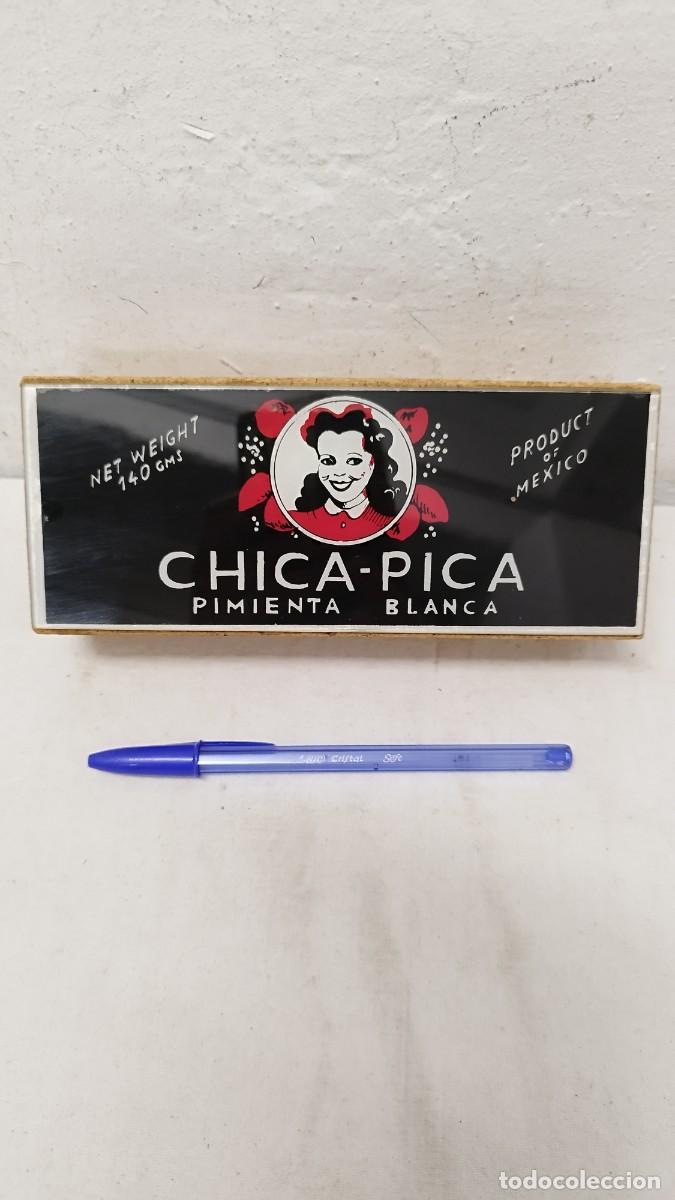 Cajas y cajitas met&aacute;licas: Antigua caja Chica Pica,pimienta blanca.Producto de M&eacute;xico,