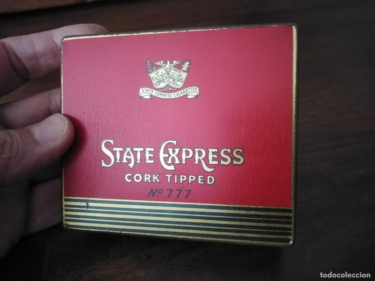 Cajas y cajitas met&aacute;licas: Cajita de tabaco State Express. N&deg; 777. - Foto 2