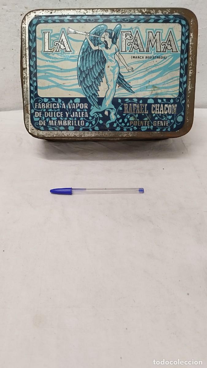 Blechdosen und Kisten: Antigua gran caja met&aacute;lica,hojalata.La Fama dulce membrillo