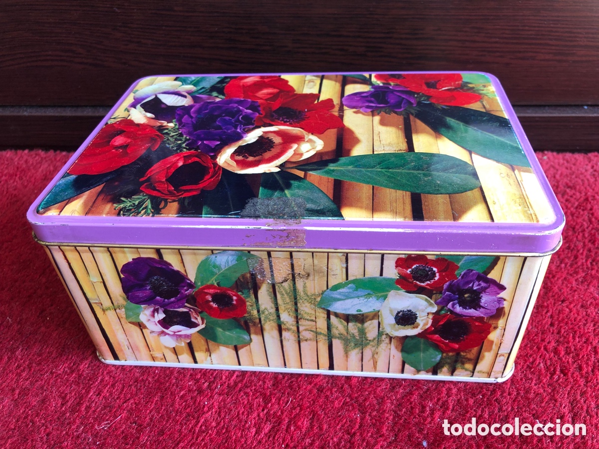 Cajas y cajitas met&aacute;licas: Caja Cola Cao flores. Edici&oacute;n Juegos Ol&iacute;mpicos M&uacute;nich 1972