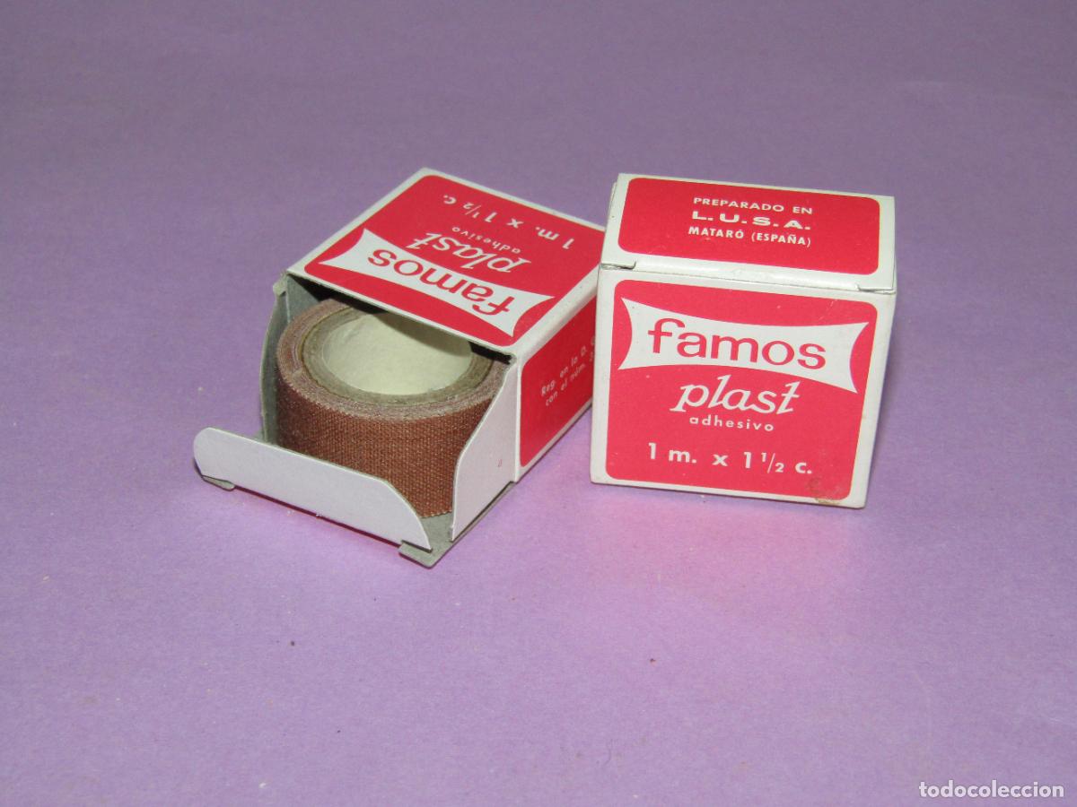 Boxes and metal boxes: Antiguo Lote de 2 Cajitas de Esparadrapo FAMOS PLAST