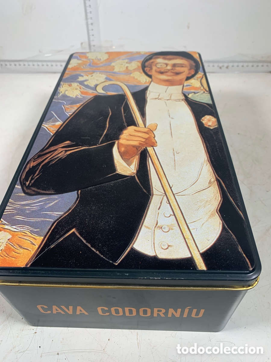 Cajas y cajitas met&aacute;licas: 01_ Antigua caja Cava Codorniu - Foto 1