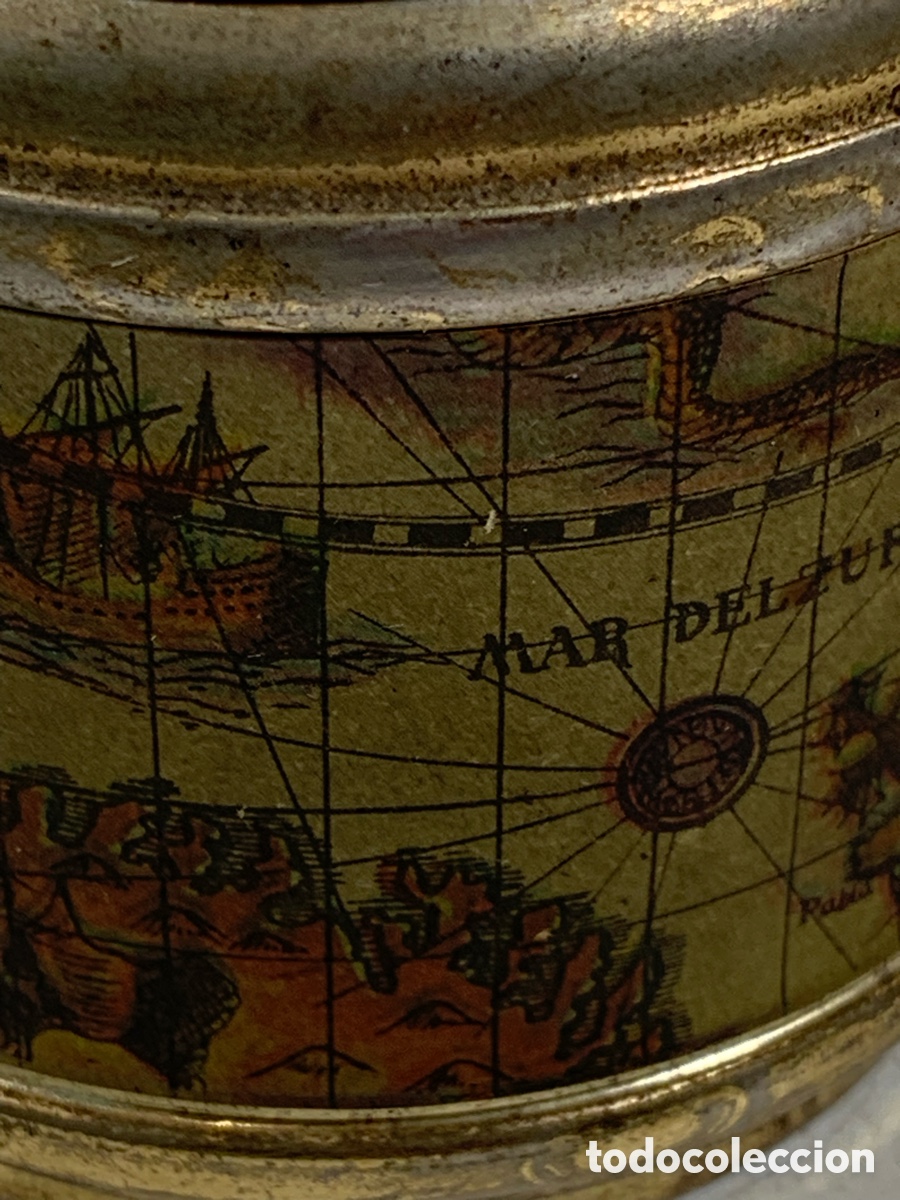 Cajas y cajitas met&aacute;licas: 01_ caja con mapa mundi - Foto 2