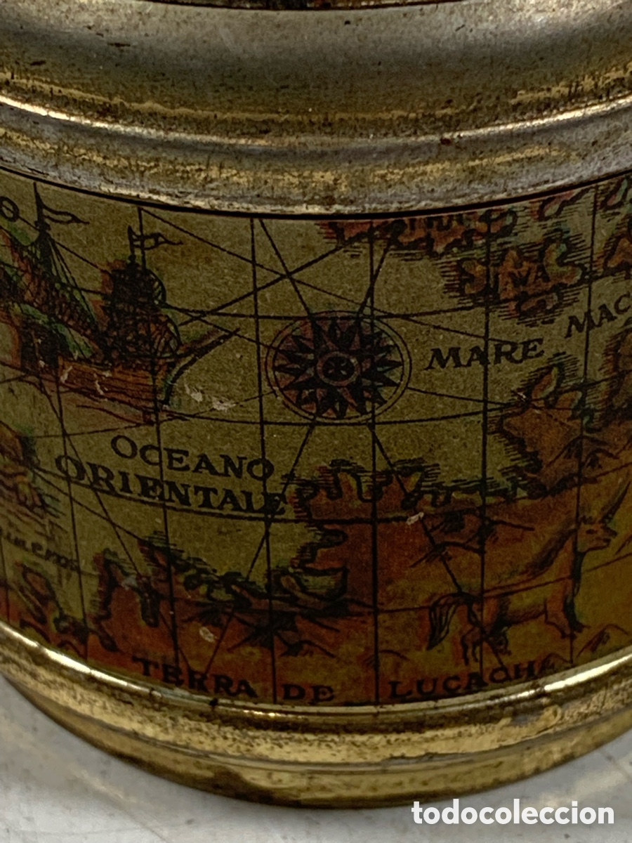 Cajas y cajitas met&aacute;licas: 01_ caja con mapa mundi - Foto 3
