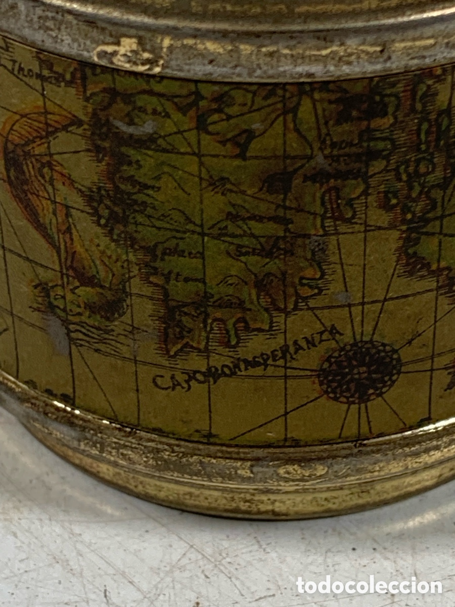 Cajas y cajitas met&aacute;licas: 01_ caja con mapa mundi - Foto 4