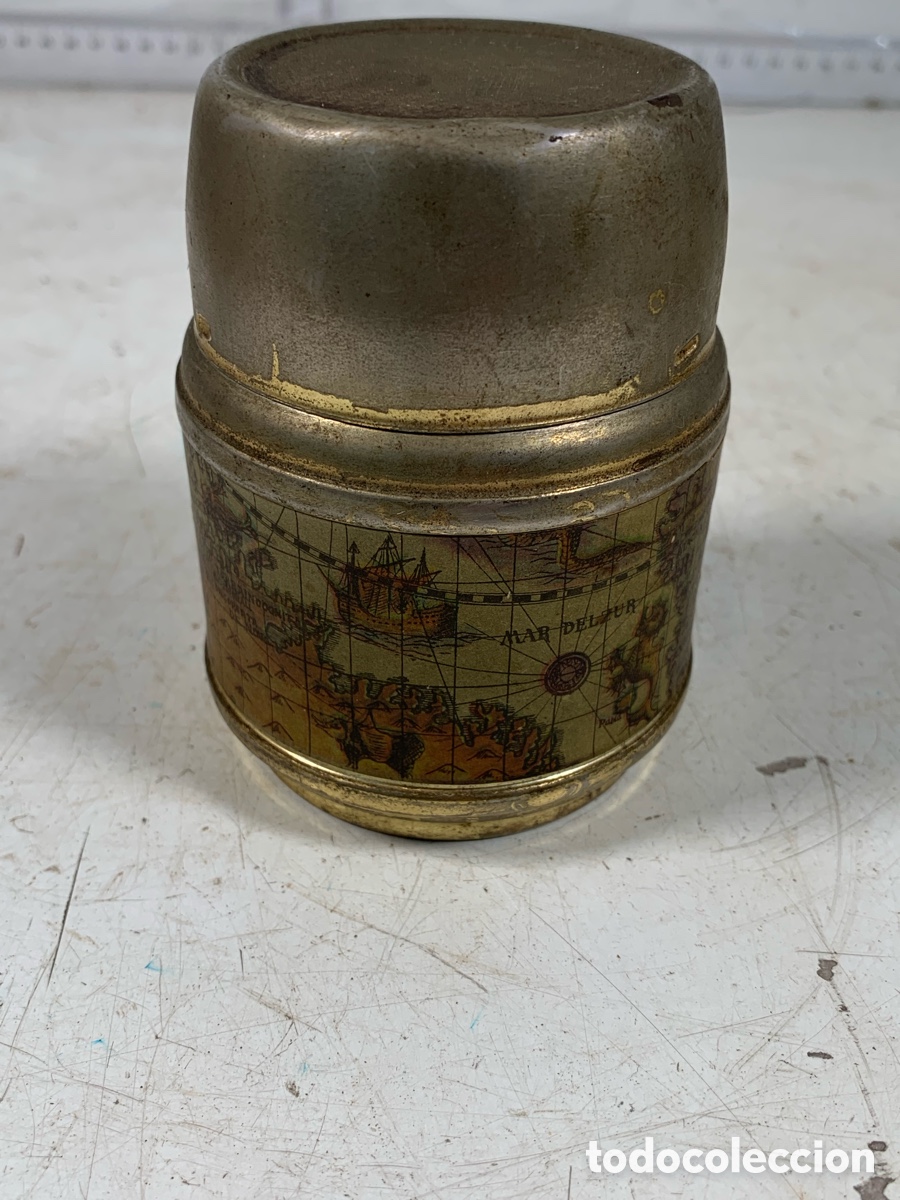 Cajas y cajitas met&aacute;licas: 01_ caja con mapa mundi - Foto 1