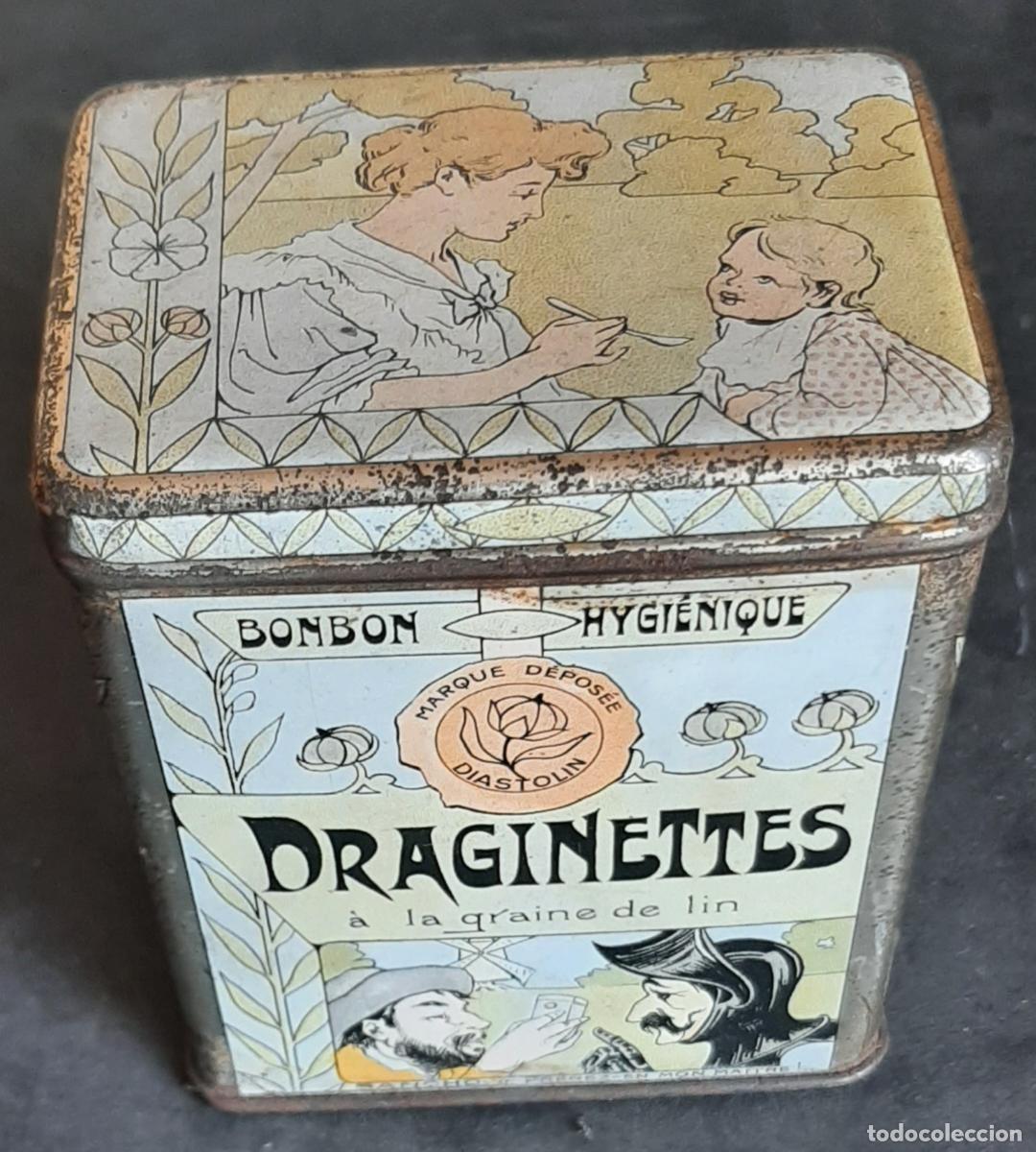 Cajas y cajitas met&aacute;licas: (PUB-240620)CAJA METALICA BONBON HYGIENIQUE DRAGINETTES A LA GRAIN DE LIN