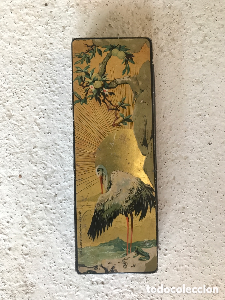 Blechdosen und Kisten: Caja de Cafe tostado. El Gallo. Casa fundada en 1875. Emilio Alba Badajoz.Cirages Francais-Santander