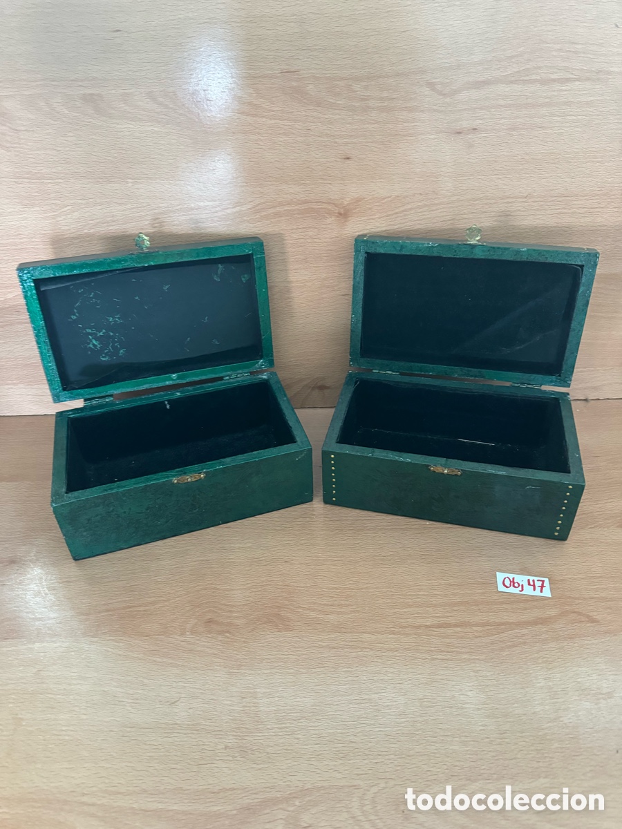 Cajas y cajitas met&aacute;licas: Cajas antiguas verdes - Foto 2