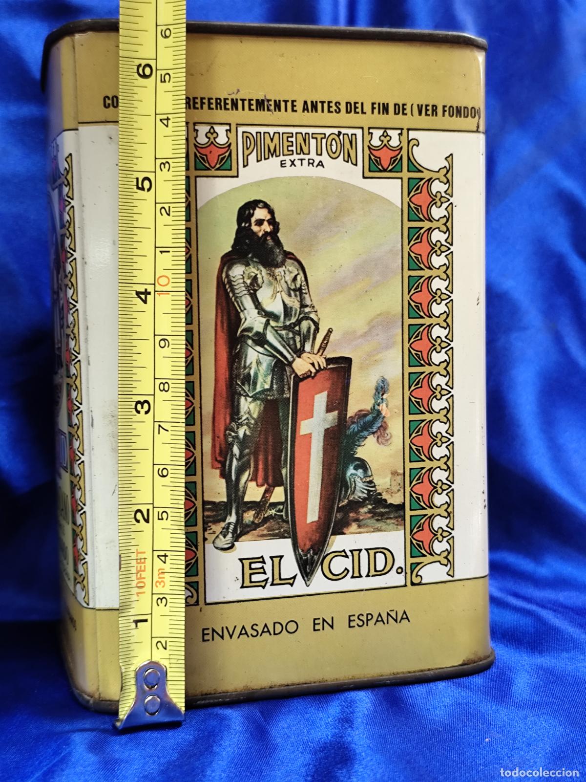 Cajas y cajitas met&aacute;licas: Lata piment&oacute;n Jes&uacute;s Cano. El Cid. - Foto 5