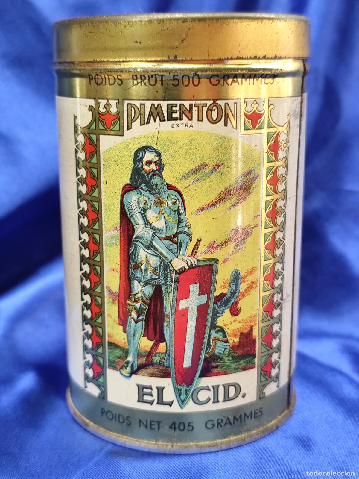 Cajas y cajitas met&aacute;licas: Lata piment&oacute;n Jes&uacute;s Cano. El Cid. - Foto 1