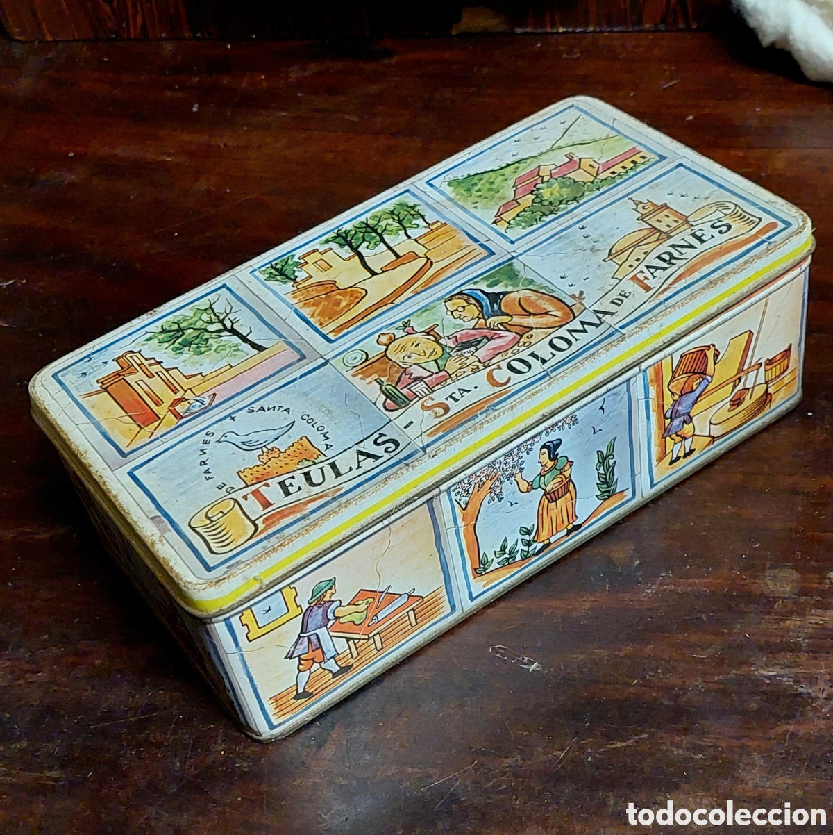 Caixas e caixinhas met&aacute;licas: caja de galletas *TEULAS* JOAQUIN TRIAS, SANTA COLOMA DE FARN&Eacute;S hojalata litografiada