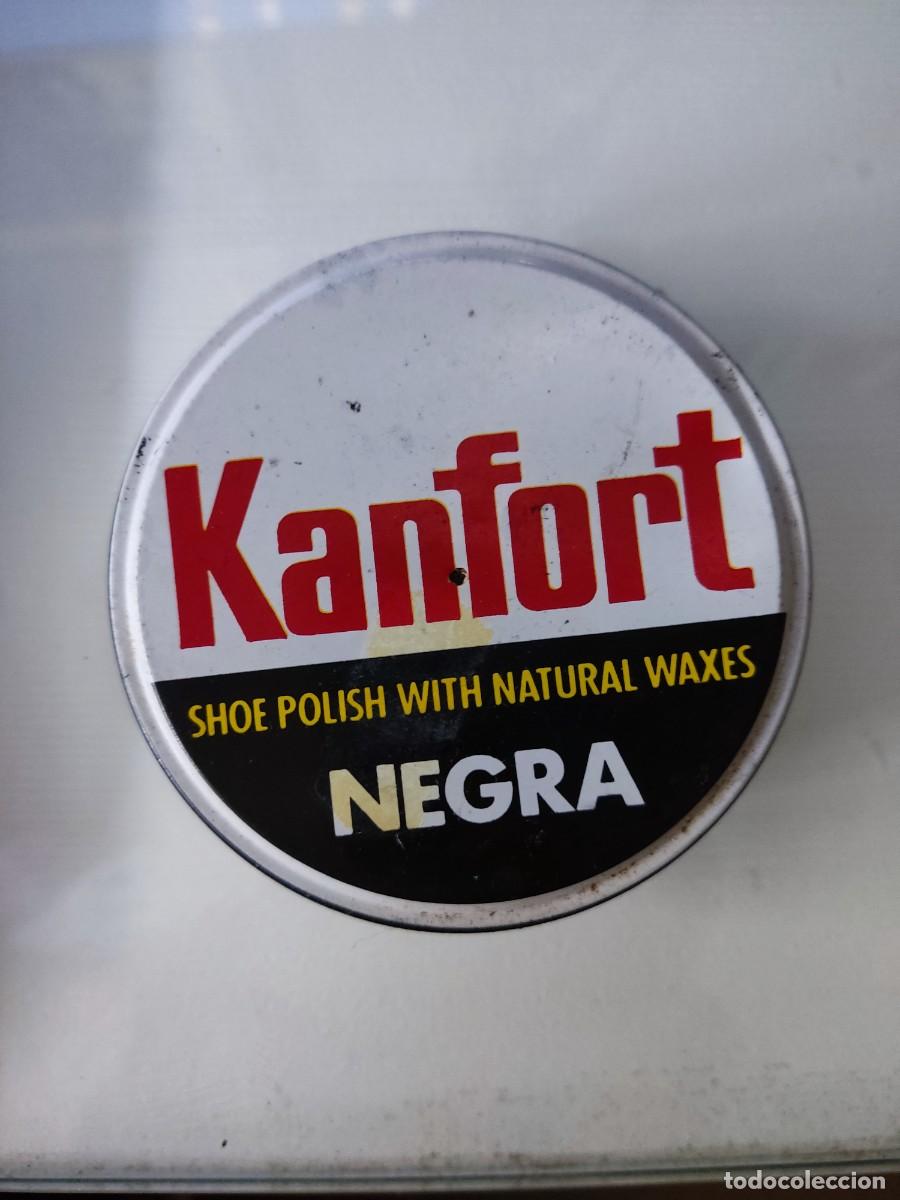 Cajas y cajitas met&aacute;licas: ANTIGUA CAJA CREMA DE CALZADO KANFORT- A&Ntilde;OS 80