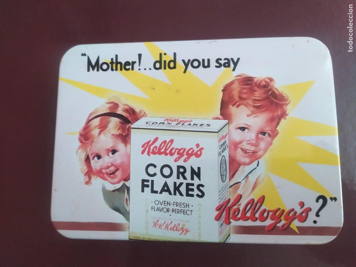 Cajas y cajitas met&aacute;licas: Lata de Kelloggs Corn Flakes - Foto 1