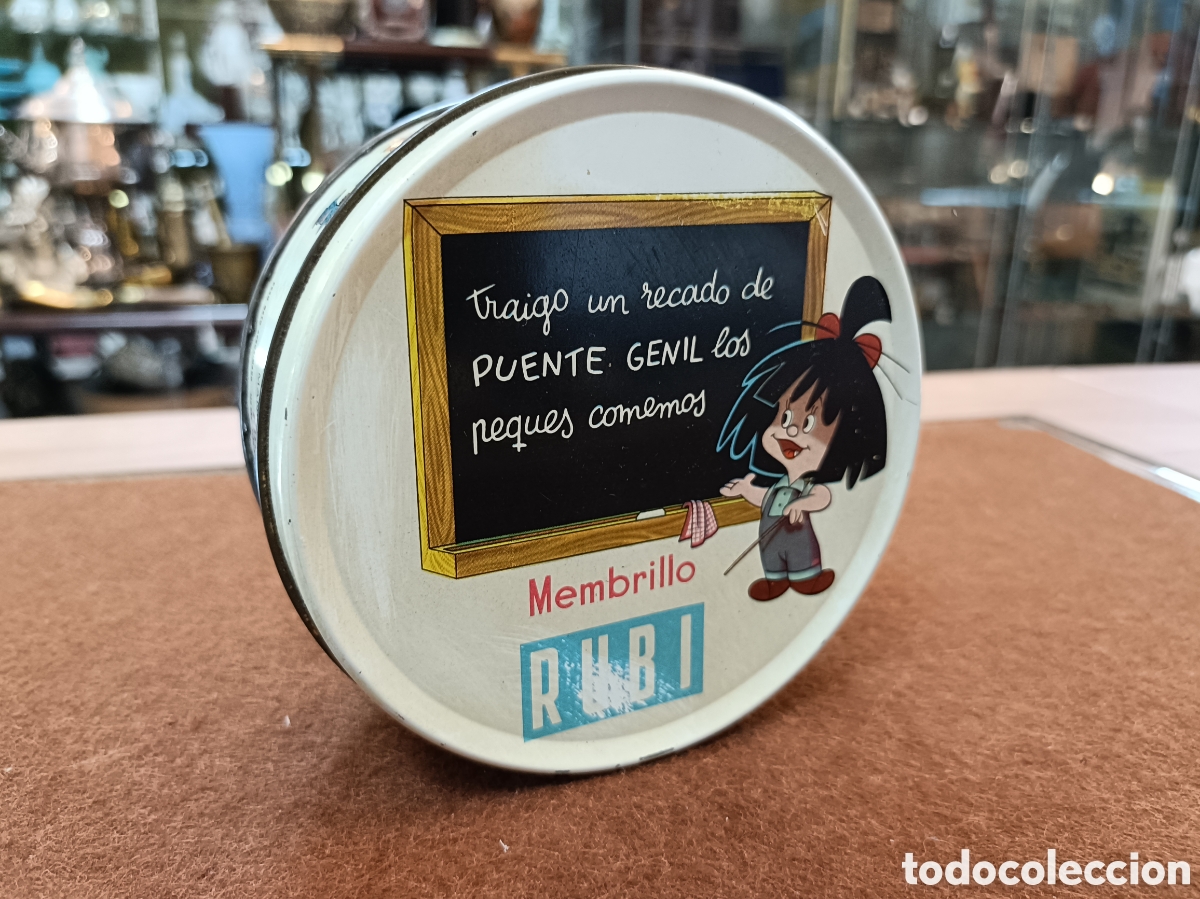 Boxes and metal boxes: CAJA METALICA .FAMILIA TELERIN.MARCA MENBRILLO RUBI.A&Ntilde;O 1966.