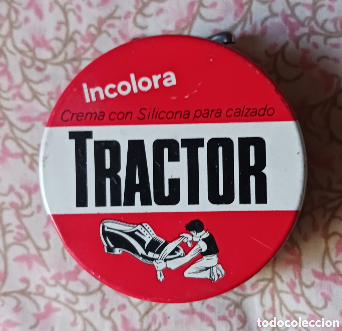 Blechdosen und Kisten: Caja hojalata crema zapatos Tractor, incolora. 5,6 cms diametro . Vell i Bell.
