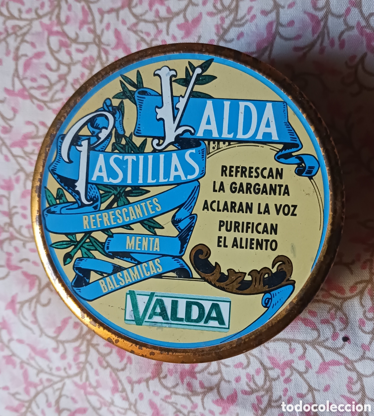 Blechdosen und Kisten: Caja hojalata Farmacia. Pastillas VALDA 7 cms diametro . Vell i Bell.