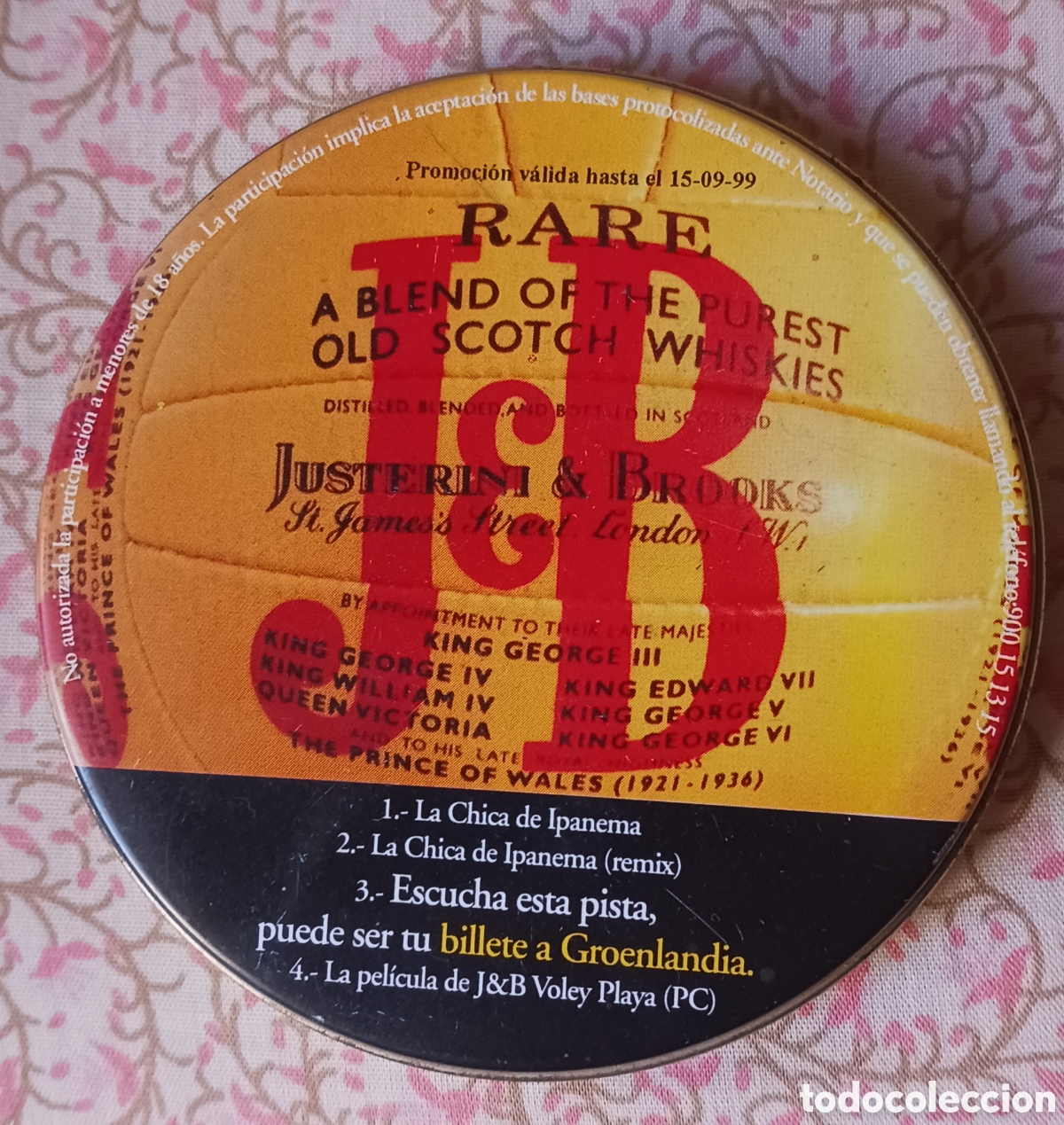 Blechdosen und Kisten: Cajita de hojalata J B. para Cd. 9 cms diametro. Sin cd. Vell i Bell.