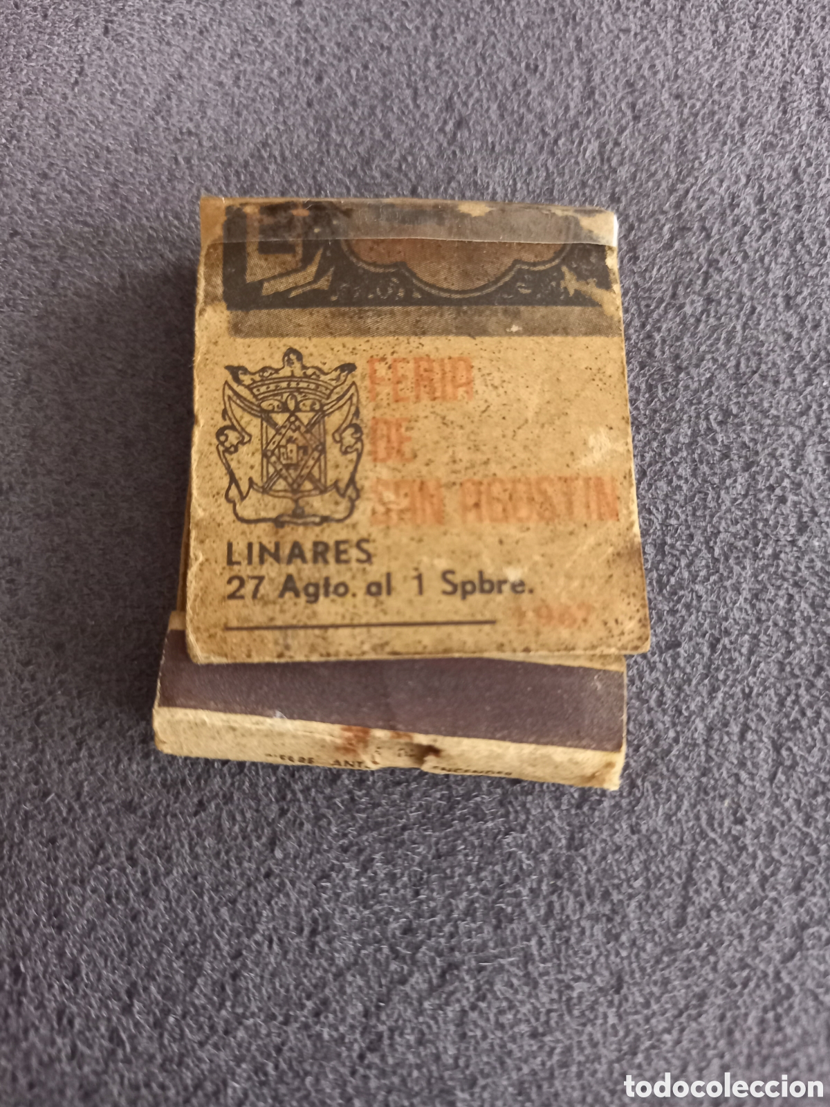 Cajas y cajitas met&aacute;licas: CAJA DE CERILLAS, CARTERITA - FERIA DE SAN AGUSTIN 1967 (LINARES, JA&Eacute;N). REPRODUCCI&Oacute;N ENTRADA TOROS