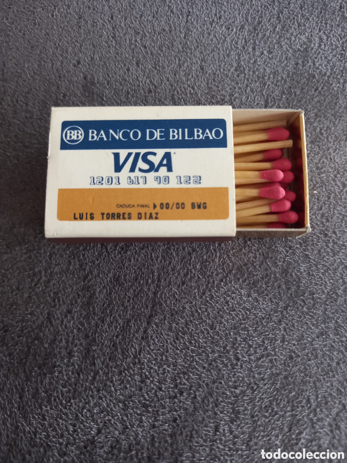 Cajas y cajitas met&aacute;licas: CAJA DE CERILLAS - BANCO DE BILBAO. COMPLETA