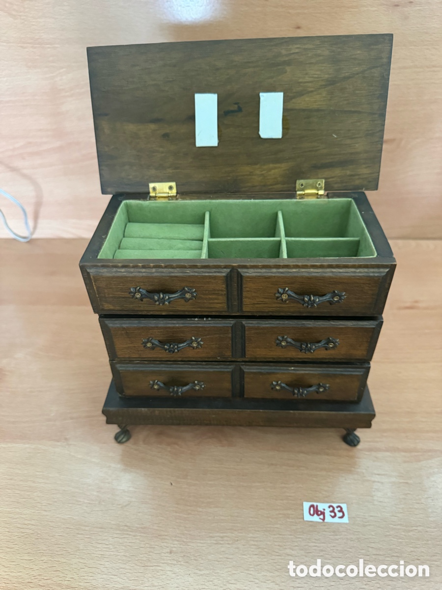 Cajas y cajitas met&aacute;licas: Joyero de madera vintage - Foto 2