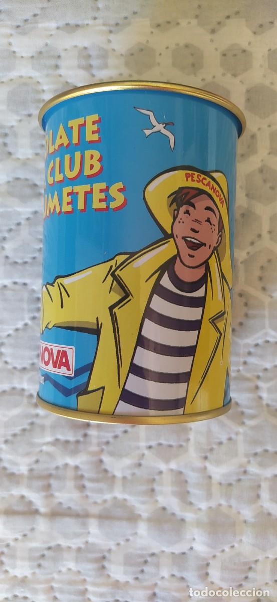 Cajas y cajitas met&aacute;licas: BOTE PARA L&Aacute;PICES PESCANOVA DE HOJA DE LATA