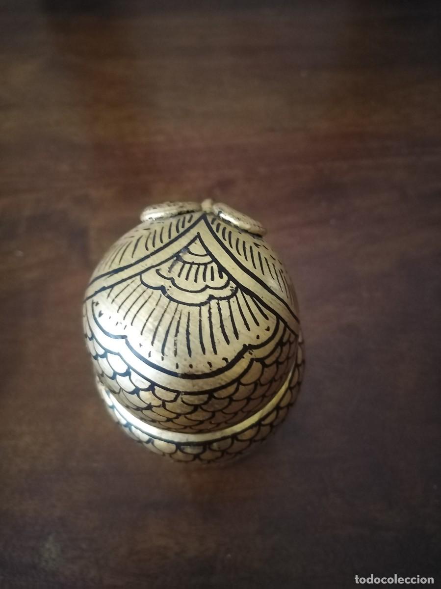Cajas y cajitas met&aacute;licas: Vaso canopo egipcio con forma de b&uacute;ho. - Foto 6