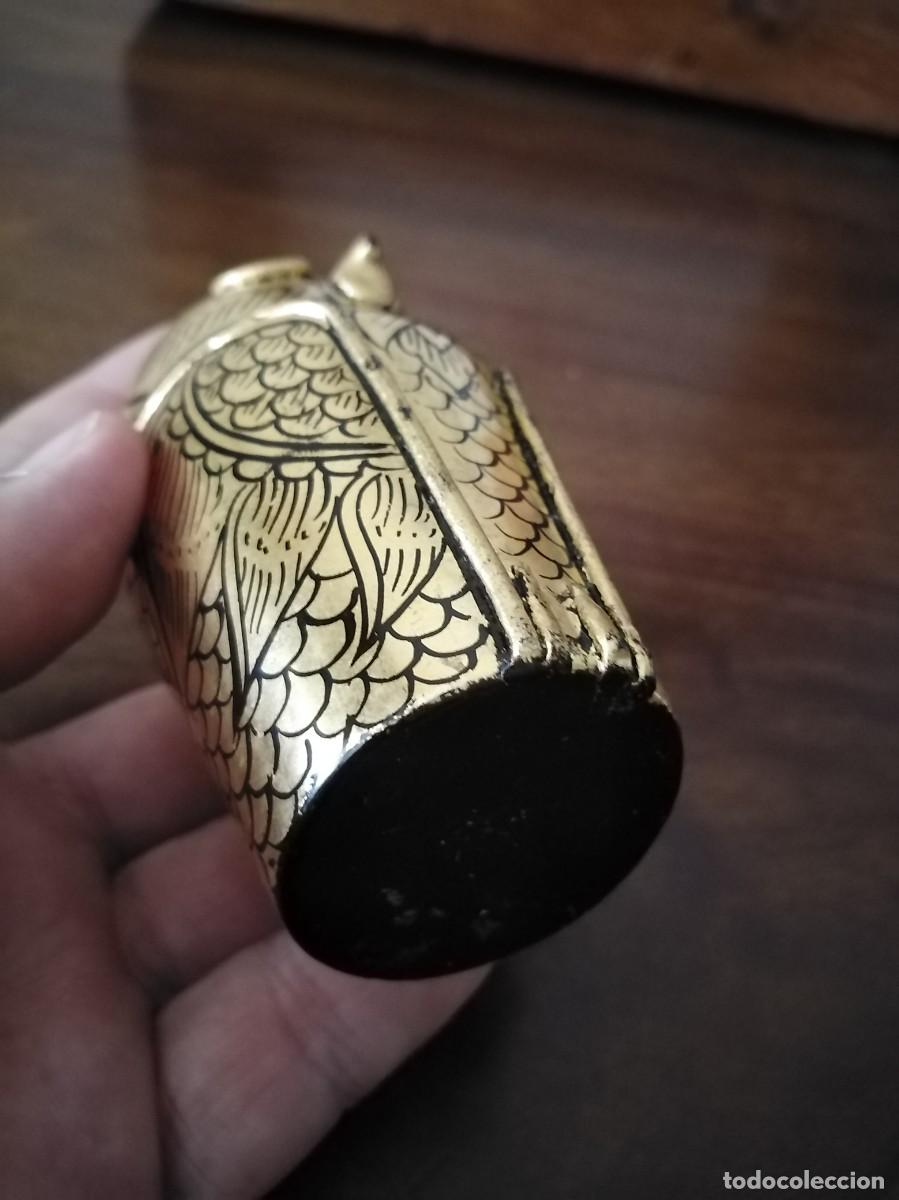Cajas y cajitas met&aacute;licas: Vaso canopo egipcio con forma de b&uacute;ho. - Foto 9