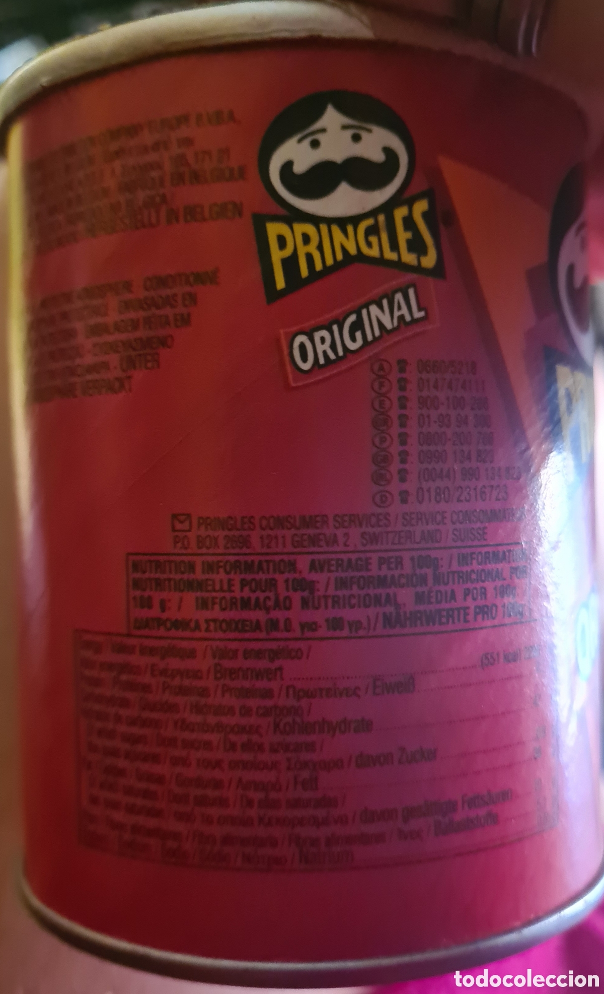 Cajas y cajitas met&aacute;licas: Antigua lata de Pringles de 9,5cm. - Foto 5