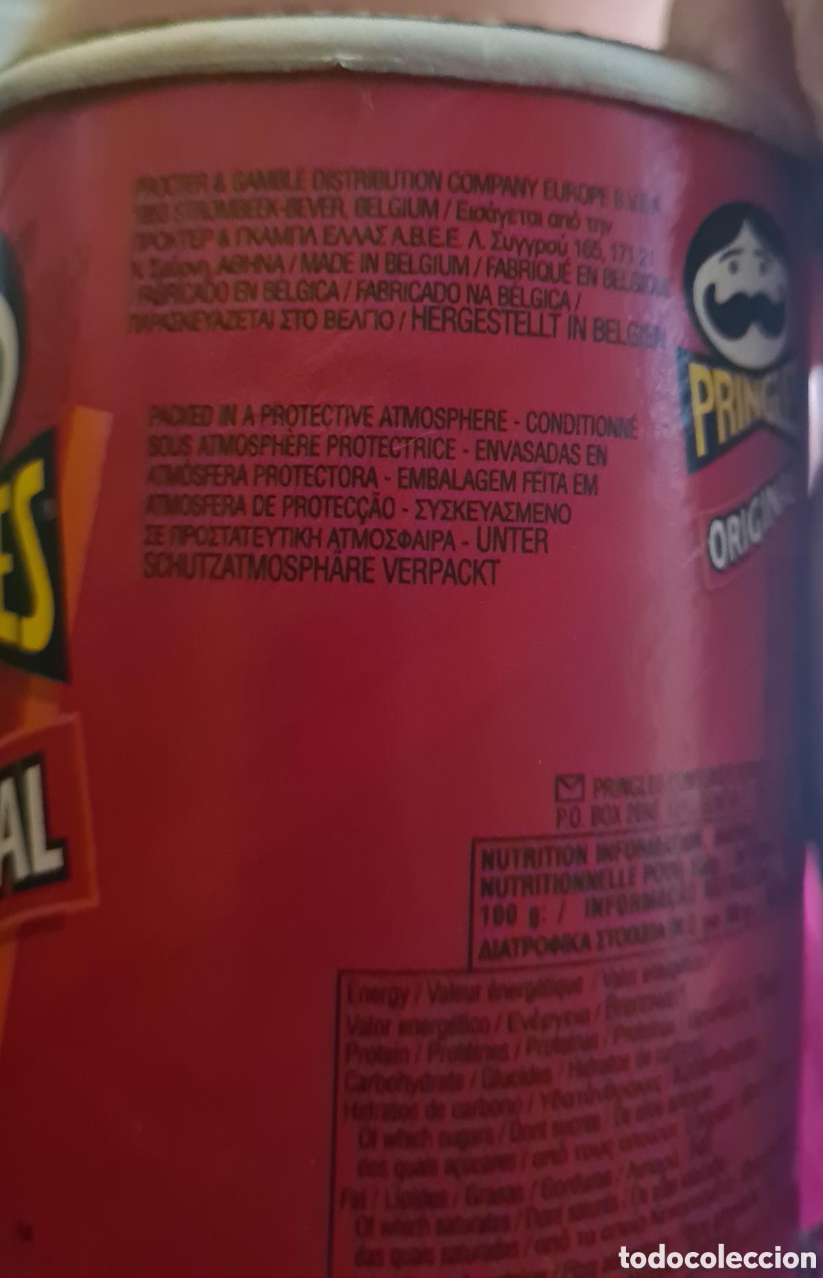 Cajas y cajitas met&aacute;licas: Antigua lata de Pringles de 9,5cm. - Foto 4