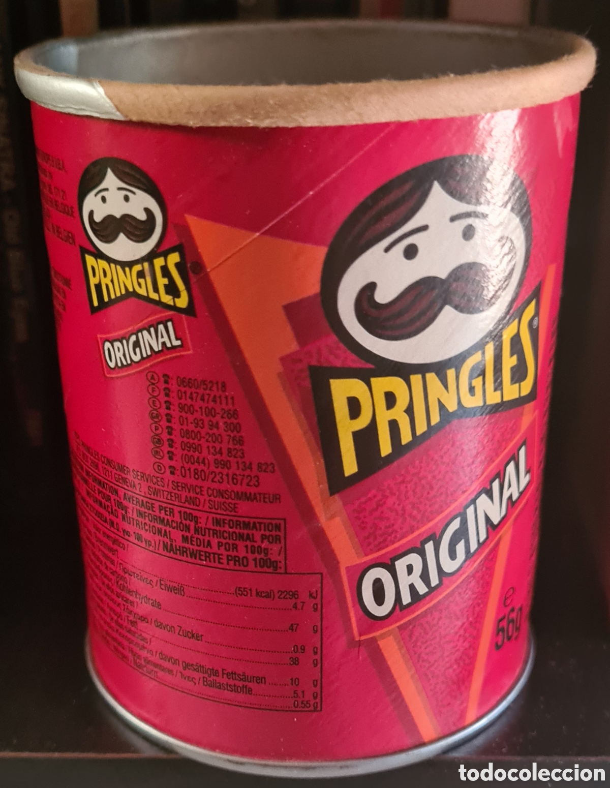 Cajas y cajitas met&aacute;licas: Antigua lata de Pringles de 9,5cm. - Foto 2
