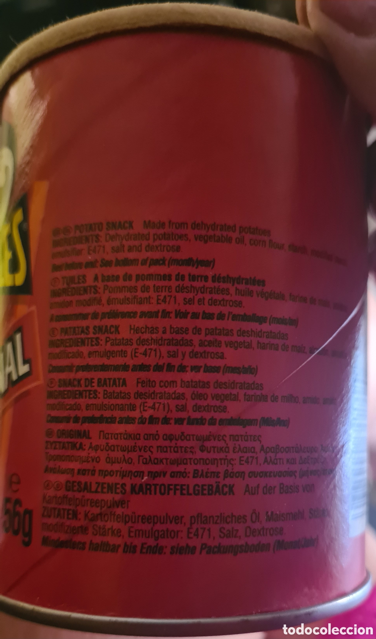 Cajas y cajitas met&aacute;licas: Antigua lata de Pringles de 9,5cm. - Foto 7