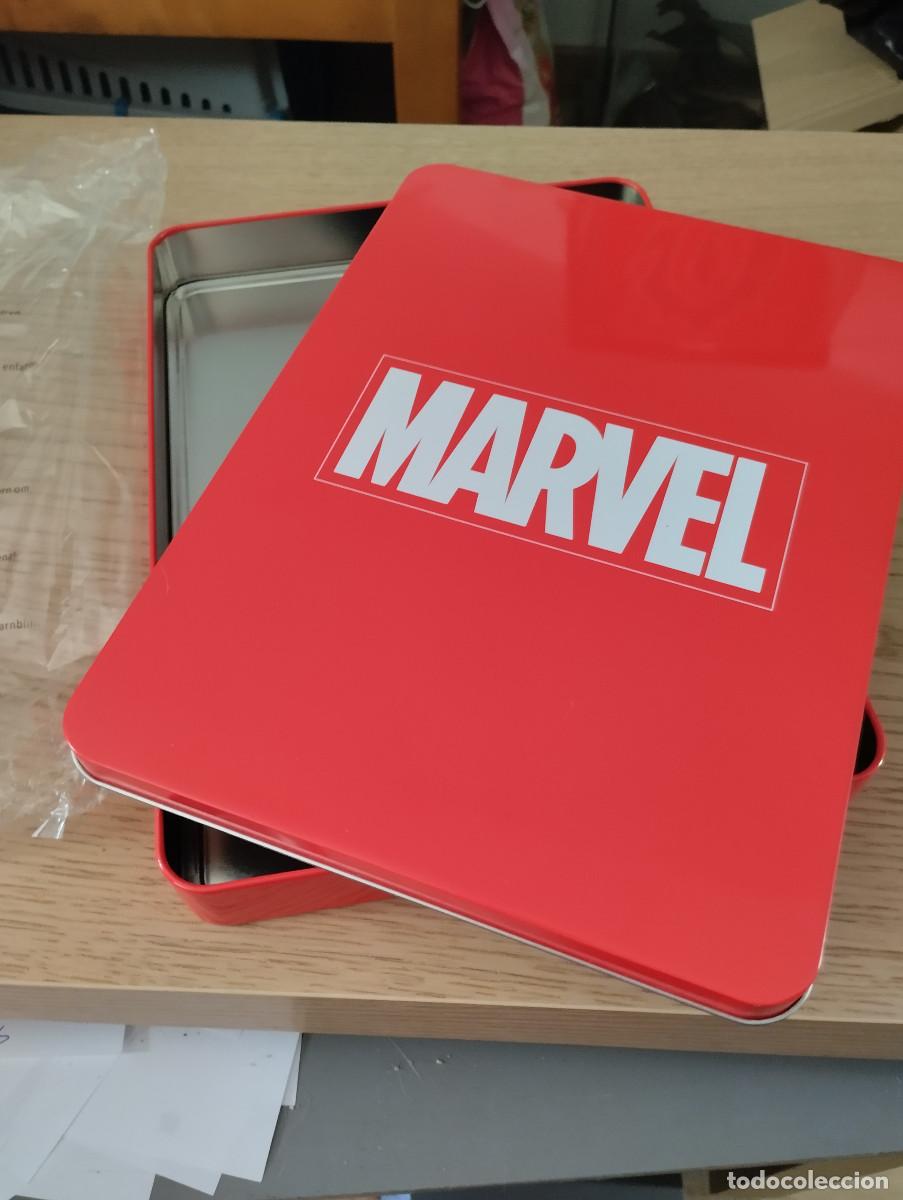 Cajas y cajitas met&aacute;licas: caja metalica de marvel del 2016 con su bolsa