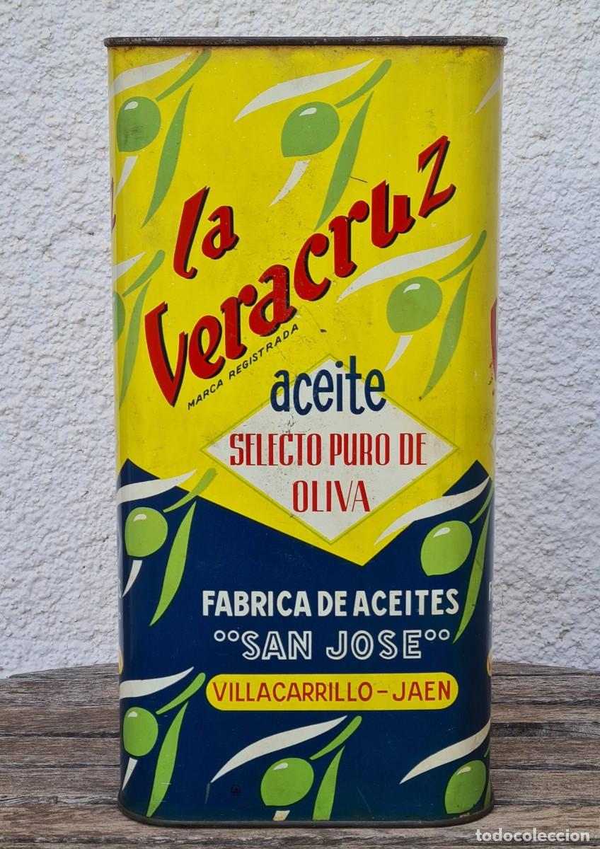 Cajas y cajitas met&aacute;licas: Lata vac&iacute;a La Veracruz Aceite Oliva F&aacute;brica San Jos&eacute; Villalcarrillo Ja&eacute;n 5 L. - Decoraci&oacute;n Aceituna