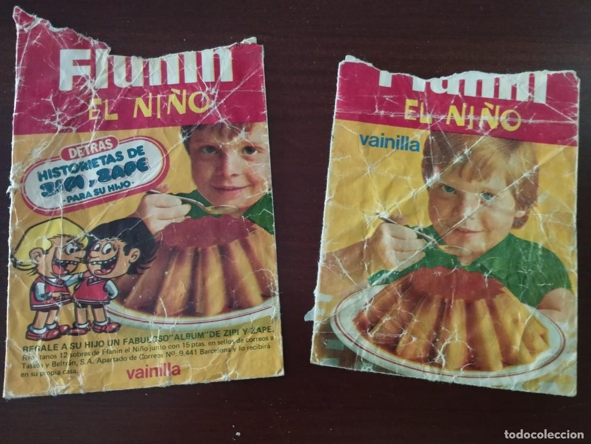 Cajas y cajitas met&aacute;licas: 2 SOBRES DE FLANIN EL NI&Ntilde;O ZIPI Y ZAPE.