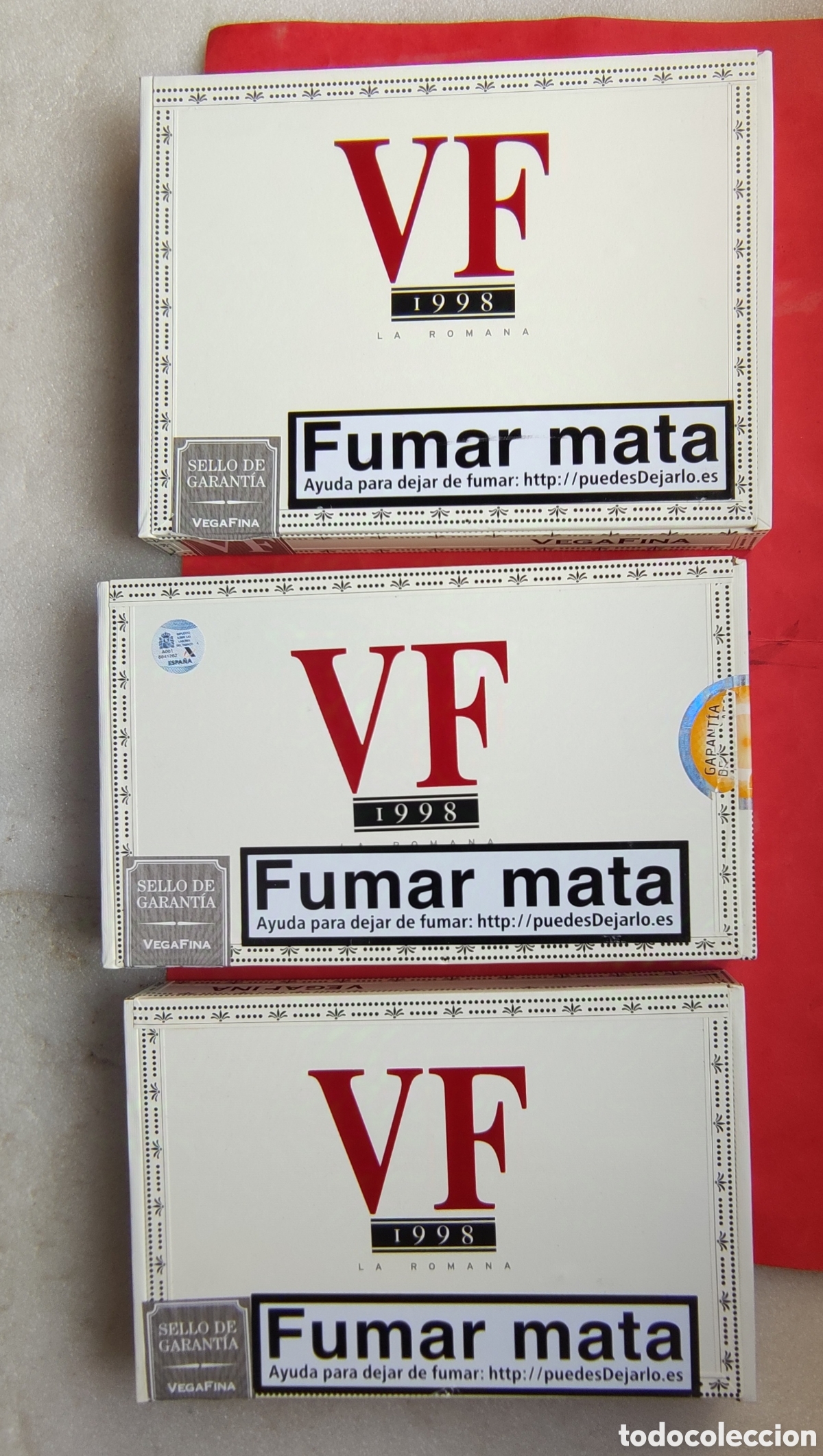 Cajas y cajitas met&aacute;licas: Lote de 3 cajas de puros vacias