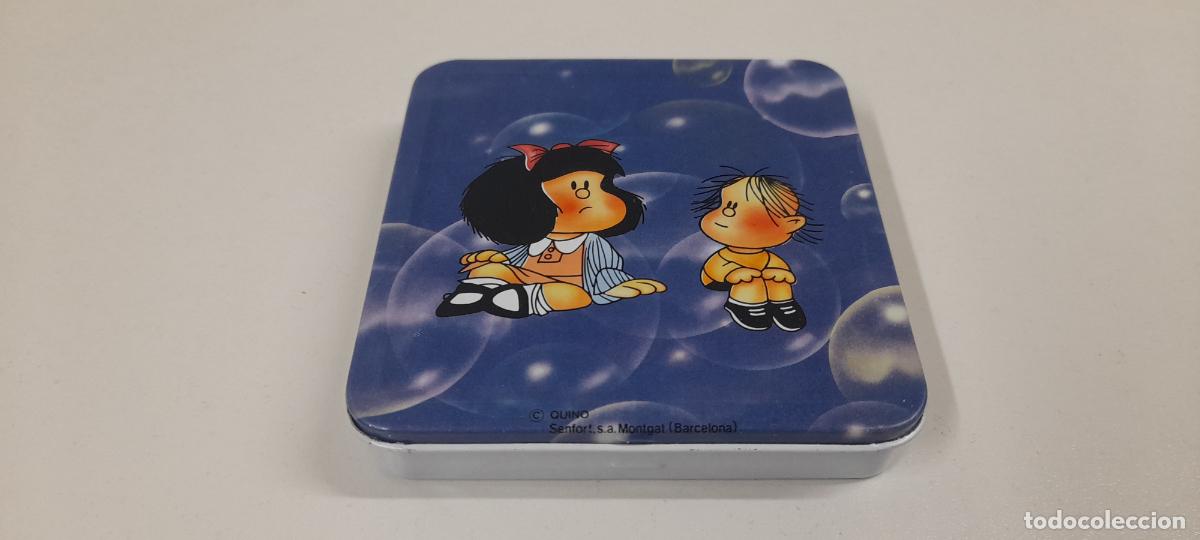 Cajas y cajitas met&aacute;licas: MAFALDA Y GUILLE . ANTIGUA CAJA METALICA . QUINO ( BARCELONA ) . ORIGINAL A&Ntilde;OS 80