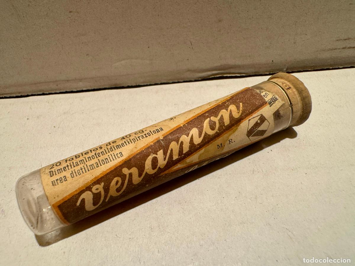 Cajas y cajitas met&aacute;licas: ANTIGUO FRASCO CRISTAL MEDICAMENTO VERAMON