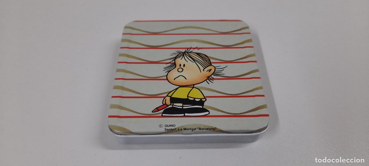 Cajas y cajitas met&aacute;licas: GUILLE - AMIGO DE MAFALDA . ANTIGUA CAJA METALICA . QUINO ( BARCELONA ) . ORIGINAL A&Ntilde;OS 80
