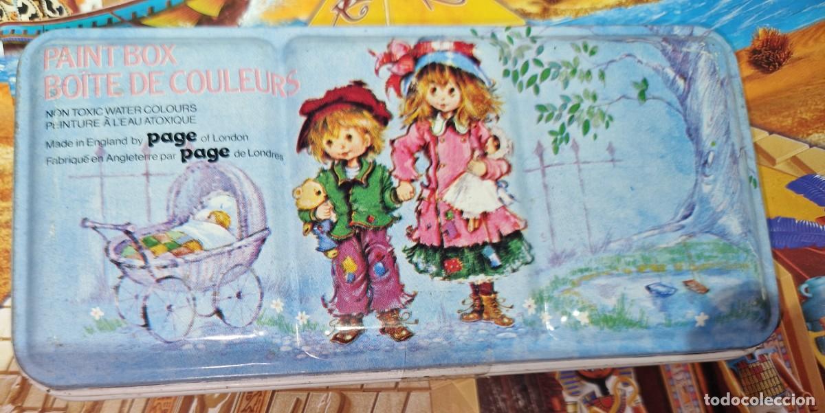 Cajas y cajitas met&aacute;licas: CAJA DE ACUARELAS LITOGRAFIADA, DE PAGE LONDON MADE IN ENGLAND