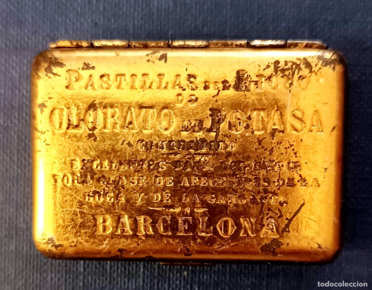 Cajas y cajitas met&aacute;licas: PASTILLAS DEL LICEO. CLORATO DE POTASA. BARCELONA.