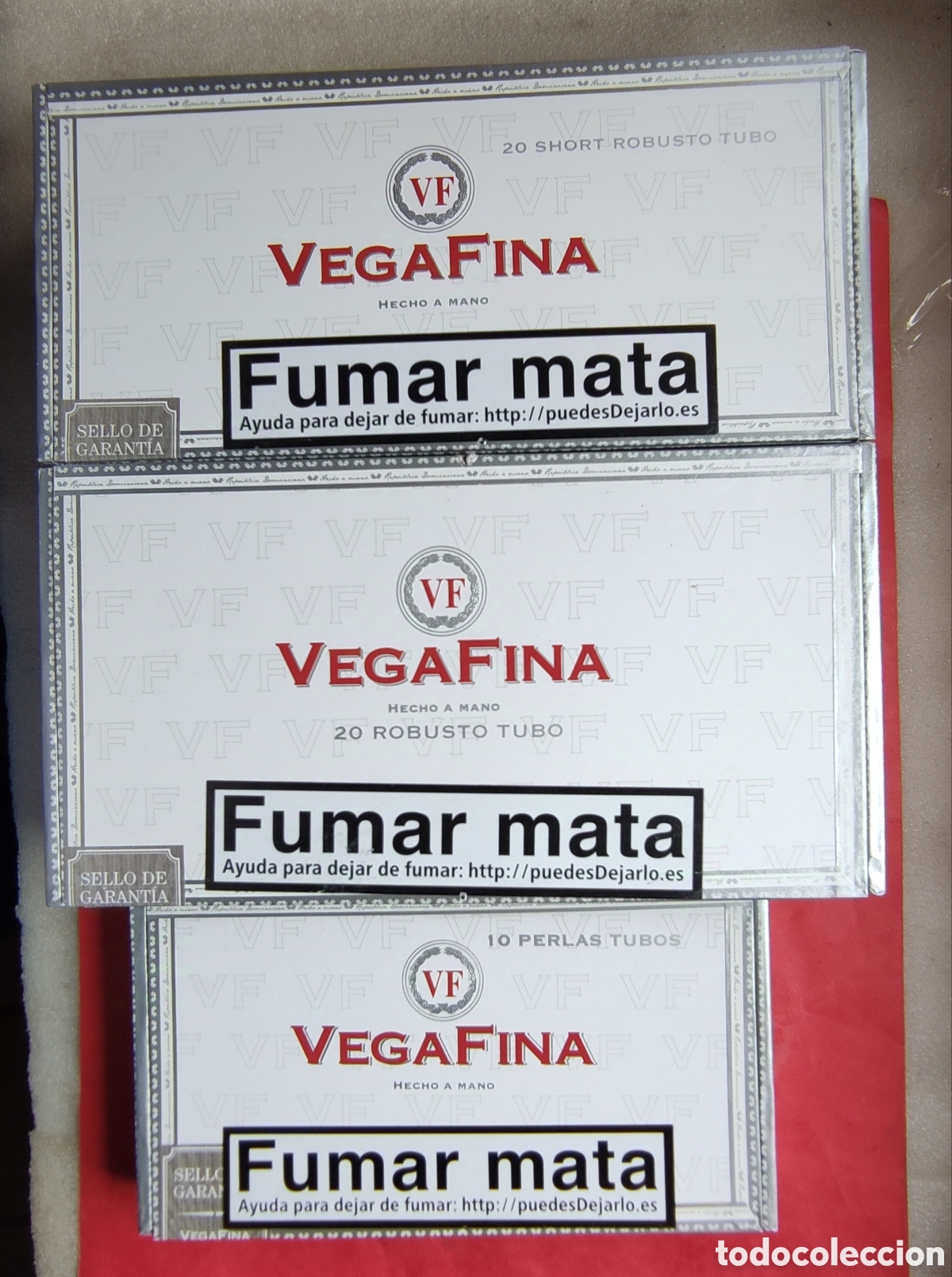 Cajas y cajitas met&aacute;licas: Lote de 3 cajas vac&iacute;as de puros