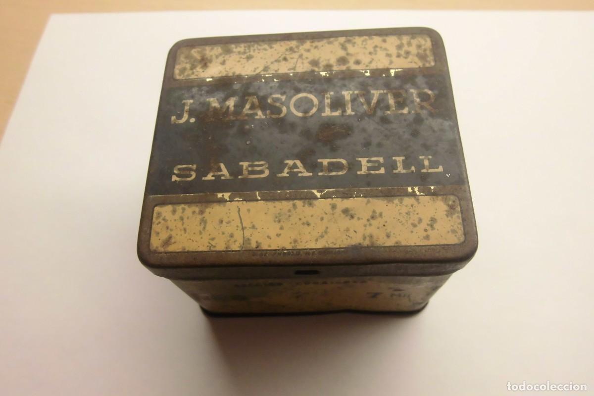 Caixas e caixinhas met&aacute;licas: CAJA MET&Aacute;LICA DE J. MASOLIVER, FABRICA DE ANILLOS CORREDORES, SABADELL