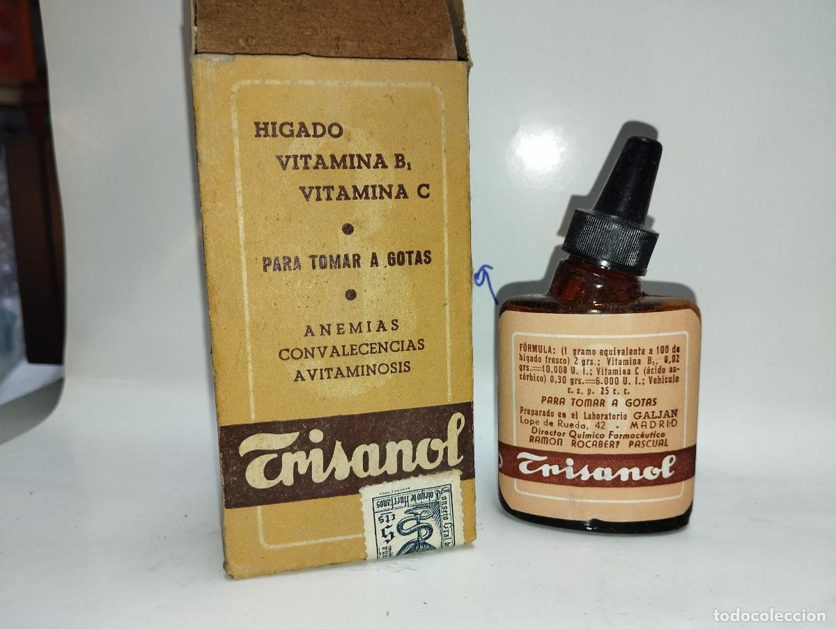 Boxes and metal boxes: CAJA DE FARMACIA TRISANOL LAB. GARJAN // MEDICAMENTO ANTIGUO
