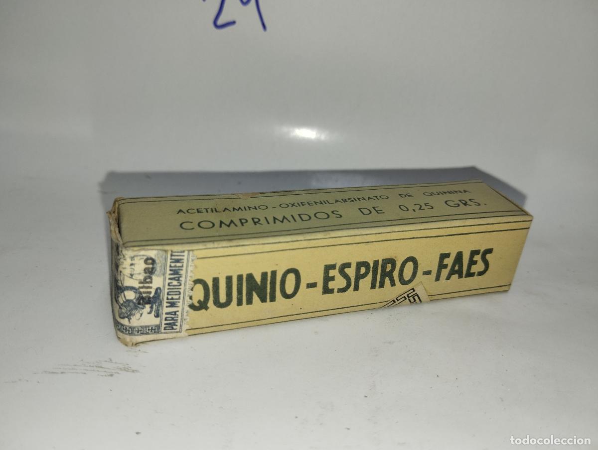 Cajas y cajitas met&aacute;licas: CAJA DE FARMACIA QUINO ESPIRO FAES CON QUININA // MEDICAMENTO ANTIGUO
